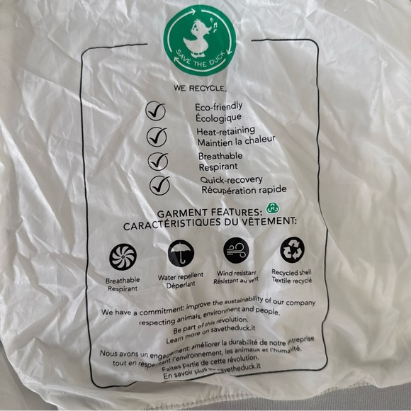 Save The Duck Women’s Grey Breathable Recycled Shell Rain Jacket Size 1X - Picture 8 of 12